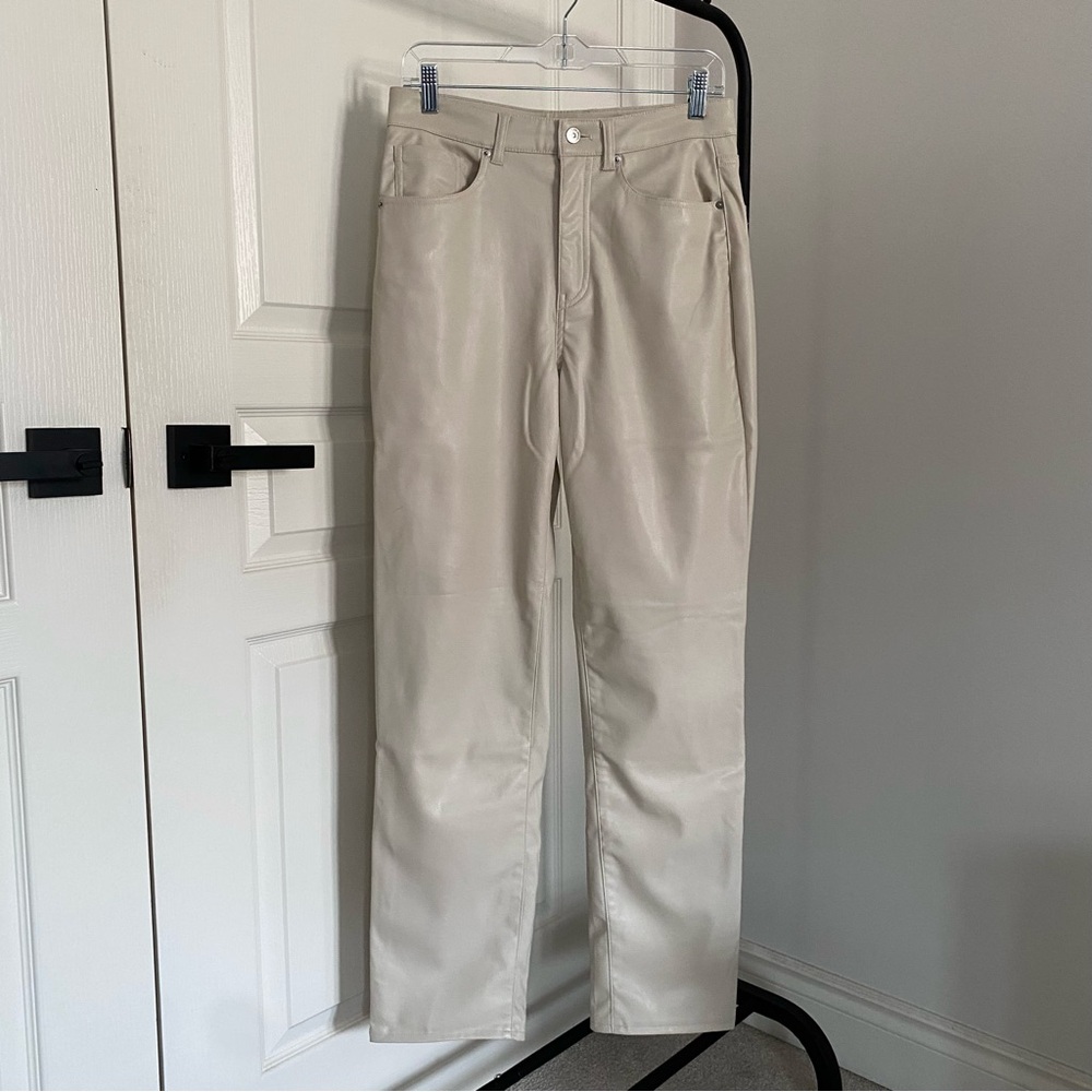 H&M Faux Leather Straight Leg Pants